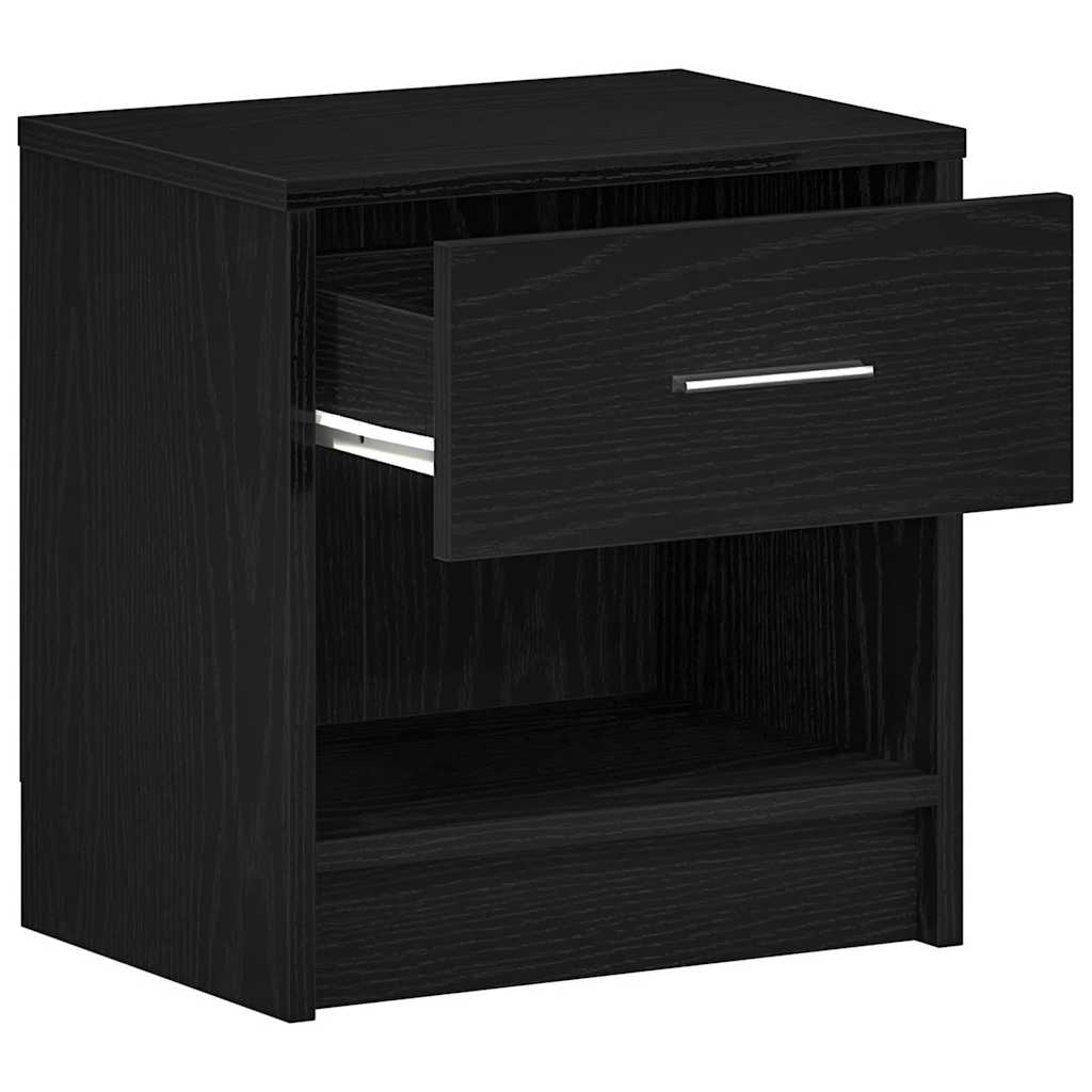Comodini 2 pz con Cassetto Nero 39x28x41 cm - homemem39
