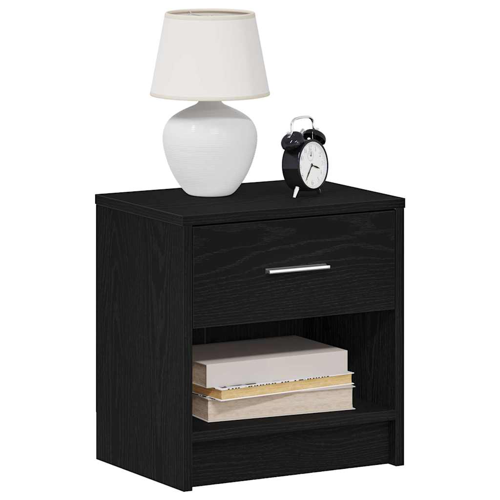 Comodini 2 pz con Cassetto Nero 39x28x41 cm - homemem39