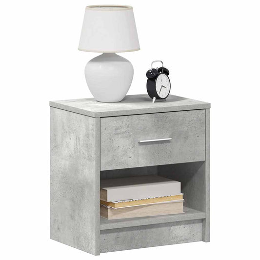 Comodino con Cassetto Grigio Cemento 39x28x41 cm - homemem39