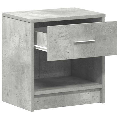 Comodini 2 pz con Cassetto Grigio Cemento 39x28x41 cm