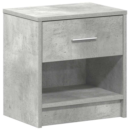 Comodini 2 pz con Cassetto Grigio Cemento 39x28x41 cm