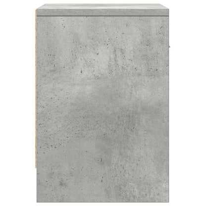 Comodini 2 pz con Cassetto Grigio Cemento 39x28x41 cm