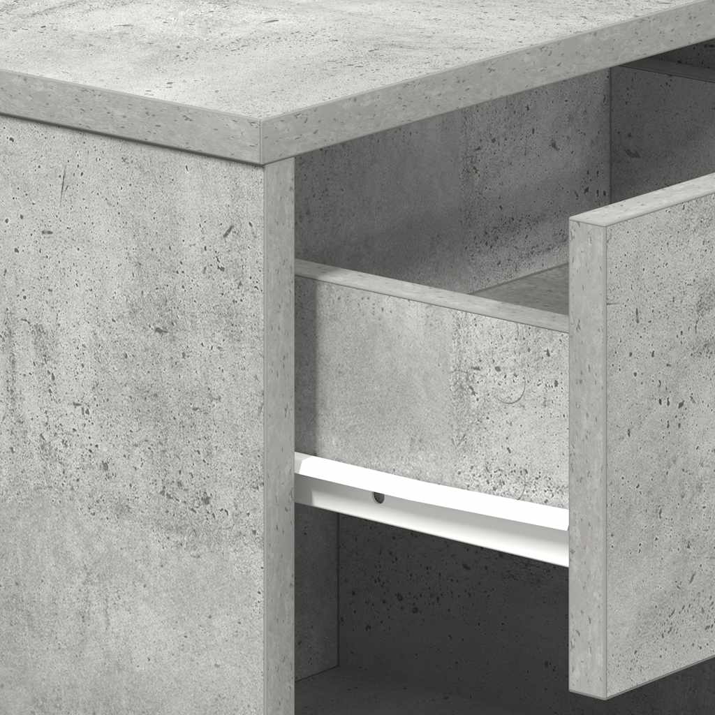 Comodini 2 pz con Cassetto Grigio Cemento 39x28x41 cm