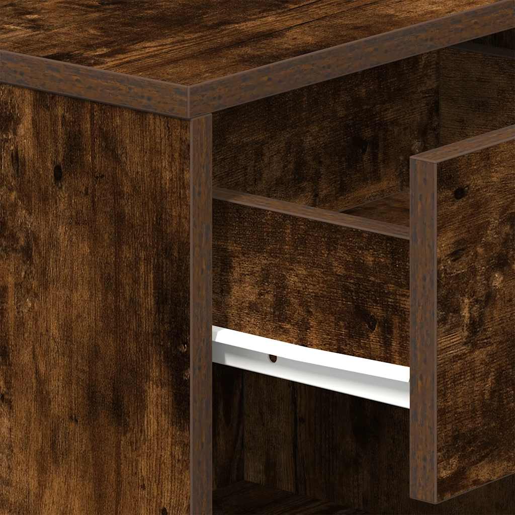 Comodini 2 pz con Cassetto Rovere Fumo 39x28x41 cm