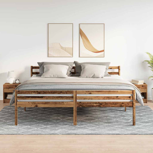 Comodini 2 pz con Cassetto Legno Antico 39x28x41 cm