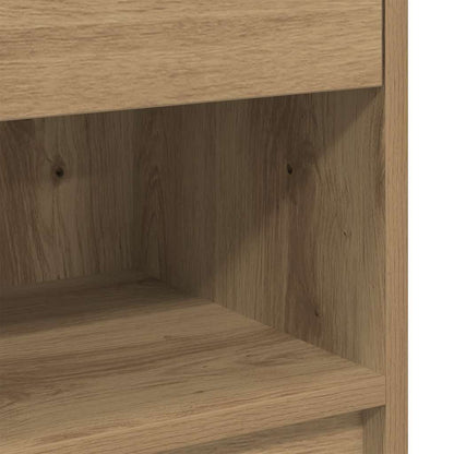 Comodini 2 pz con Cassetto Rovere Artigianale 39x28x41 cm