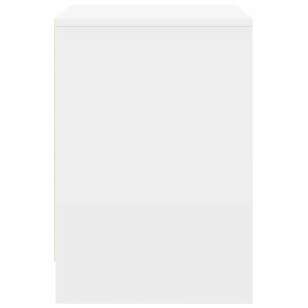 Comodini 2 pz con Cassetto Bianco 40x34x50 cm