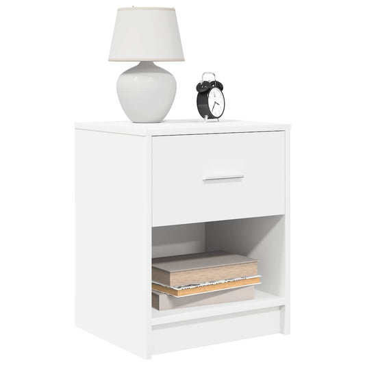 Comodini 2 pz con Cassetto Bianco 40x34x50 cm