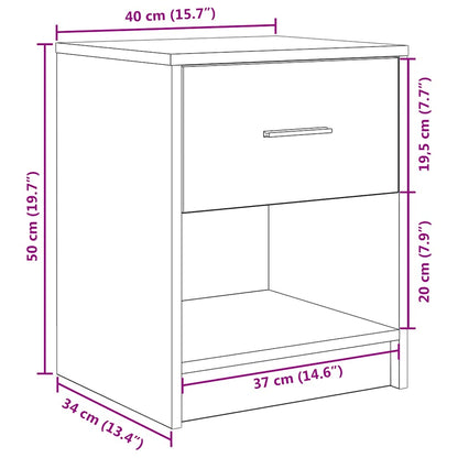 Comodino con Cassetto Nero 40x34x50 cm - homemem39