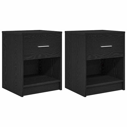 Comodini 2 pz con Cassetto Nero 40x34x50 cm - homemem39