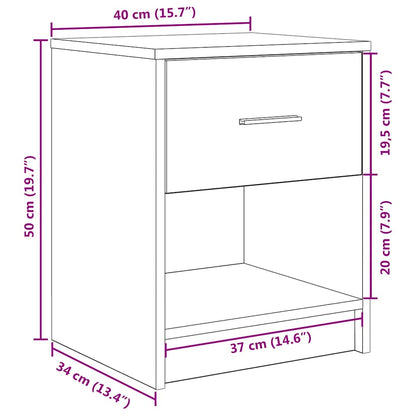 Comodino con Cassetto Grigio Cemento 40x34x50 cm - homemem39