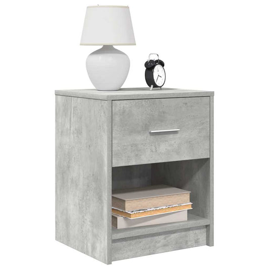 Comodino con Cassetto Grigio Cemento 40x34x50 cm