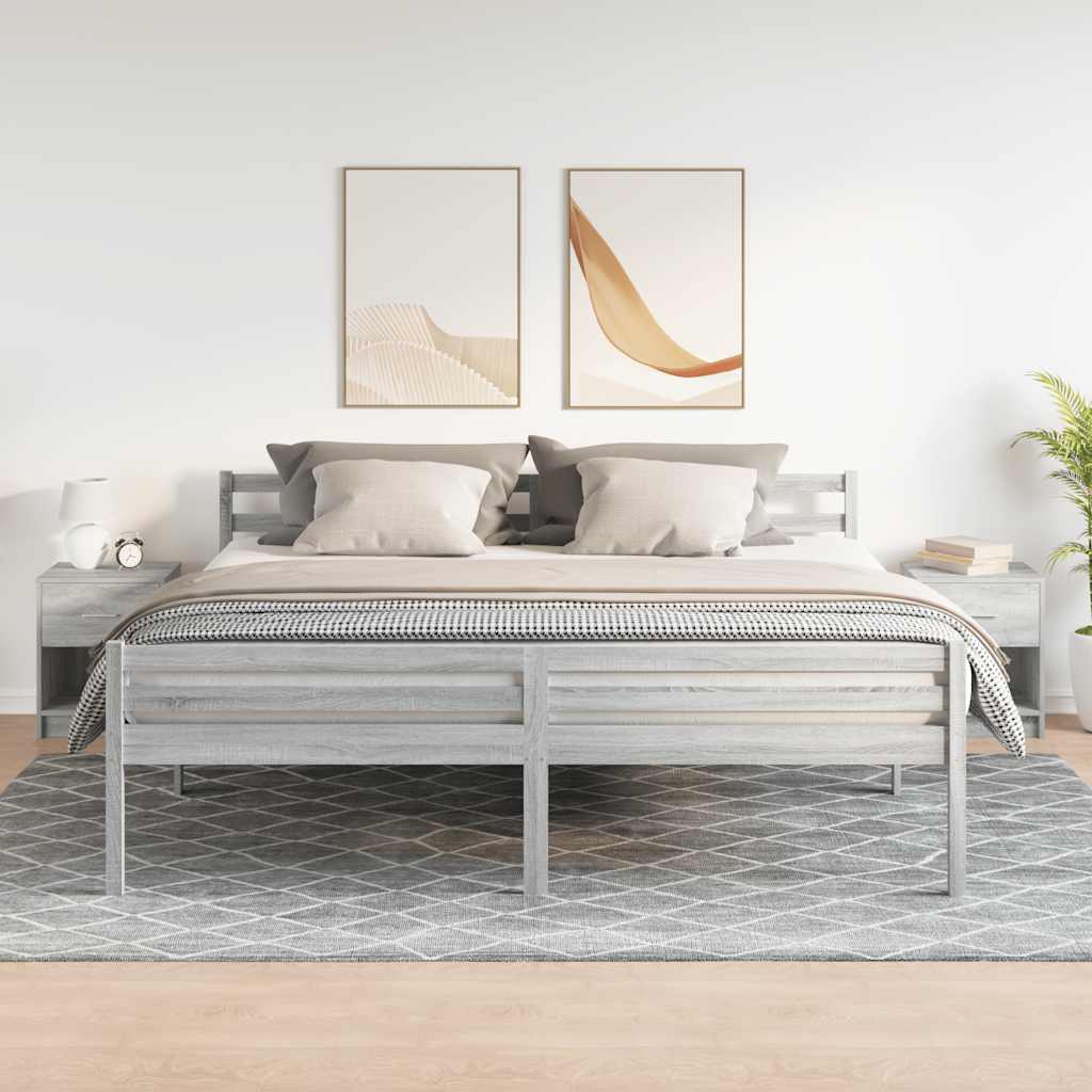 Comodini 2 pz con Cassetto Grigio Sonoma 40x34x50 cm - homemem39