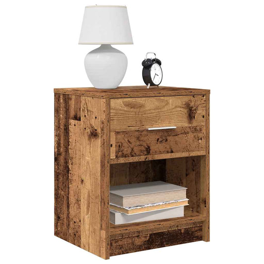 Comodino con Cassetto Legno Antico 40x34x50 cm