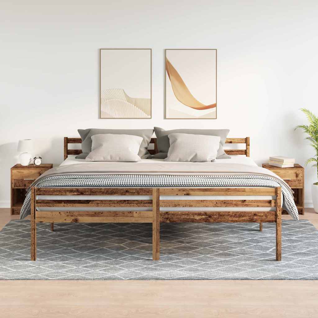 Comodini 2 pz con Cassetto Legno Antico 40x34x50 cm - homemem39