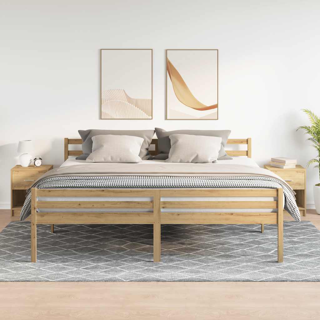 Comodini 2 pz con Cassetto Rovere Artigianale 40x34x50 cm - homemem39