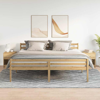 Comodini 2 pz con Cassetto Rovere Artigianale 40x34x50 cm - homemem39