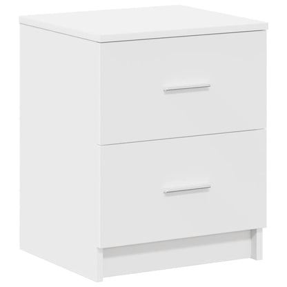 Comodini 2 pz con 2 Cassetti Bianchi 40x36x50 cm - homemem39