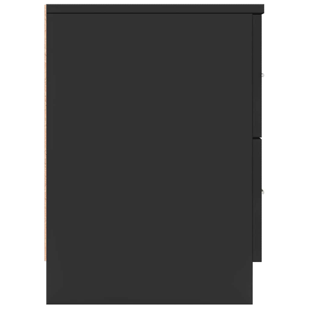 Comodini 2 pz con 2 Cassetti Neri 40x36x50 cm - homemem39