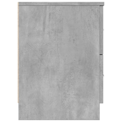 Comodino con 2 Cassetti Grigio Cemento 40x36x50 cm - homemem39