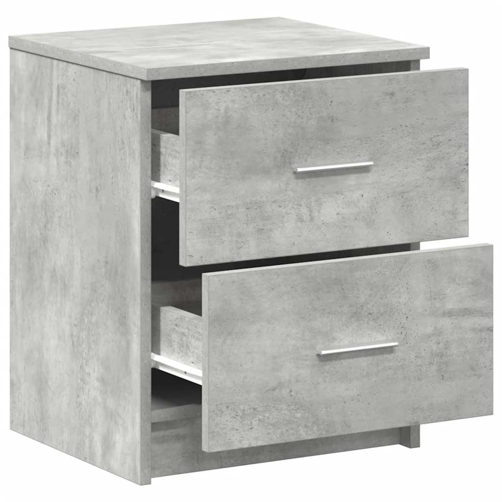 Comodini 2 pz con 2 Cassetti Grigio Cemento 40x36x50 cm - homemem39