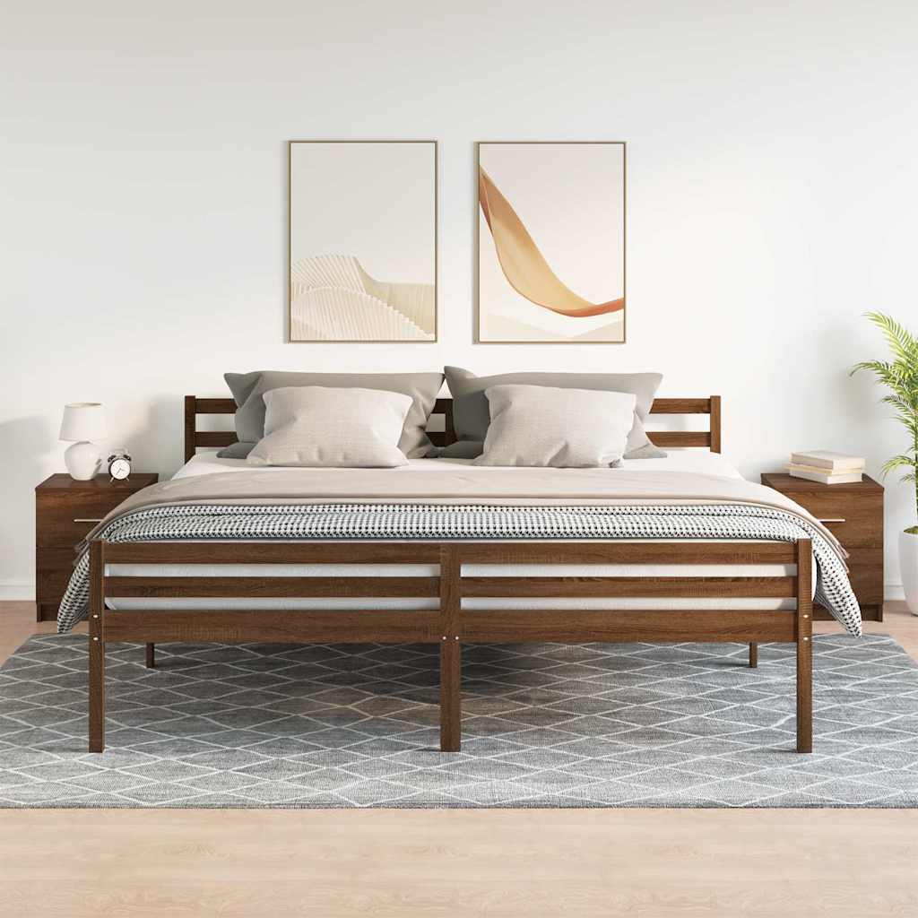 Comodini 2 pz con 2 Cassetti Rovere Marrone 40x36x50 cm - homemem39