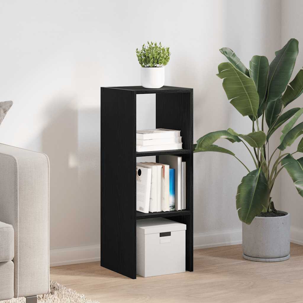 Libreria Impilabili Rovere Nero 30x30x80 cm Legno Multistrato | homemem39