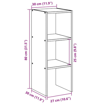 Libreria Impilabili Grigio Sonoma 30x30x80 cm Legno Multistrato | homemem39