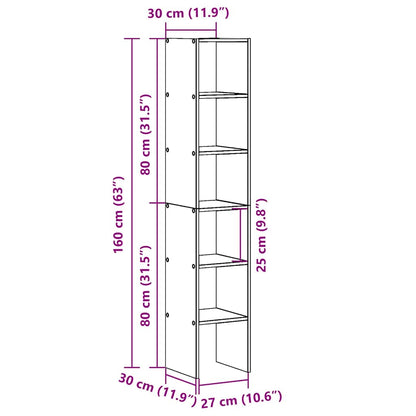 Librerie 2 pz Impilabili Legno Antico 30x30x80 cm in Truciolato | homemem39