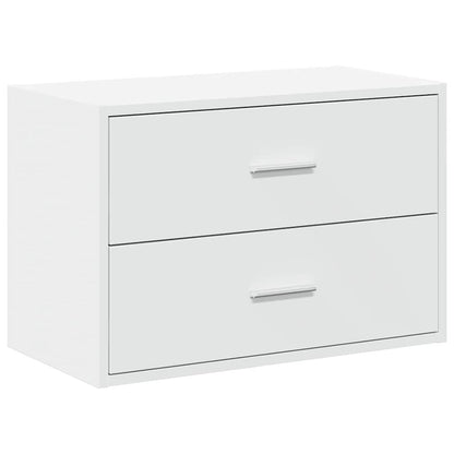 Armadio con 2 Cassetti Bianco 60x31x40 cm in Legno Multistrato
