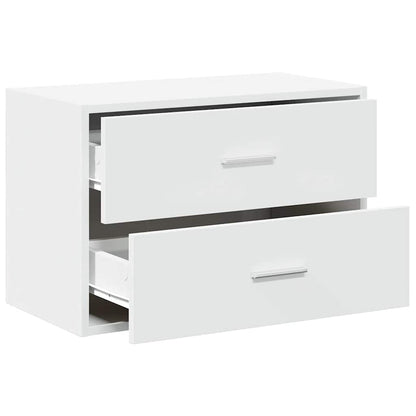 Armadio con 2 Cassetti Bianco 60x31x40 cm in Legno Multistrato