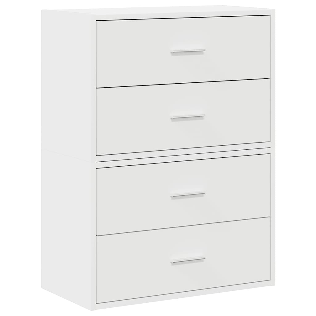 Armadi con 2 Cassetti 2 pz Bianchi 60x31x40cm Legno Multistrato - homemem39