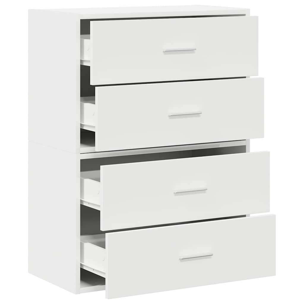 Armadi con 2 Cassetti 2 pz Bianchi 60x31x40cm Legno Multistrato - homemem39