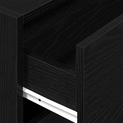 Armadio con 2 Cassetti Rovere Nero 60x31x40 cm in Truciolato