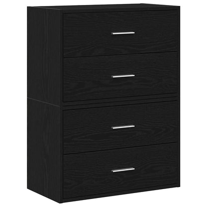Armadi con 2 Cassetti 2 pz Rovere Nero 60x31x40 cm Truciolato - homemem39