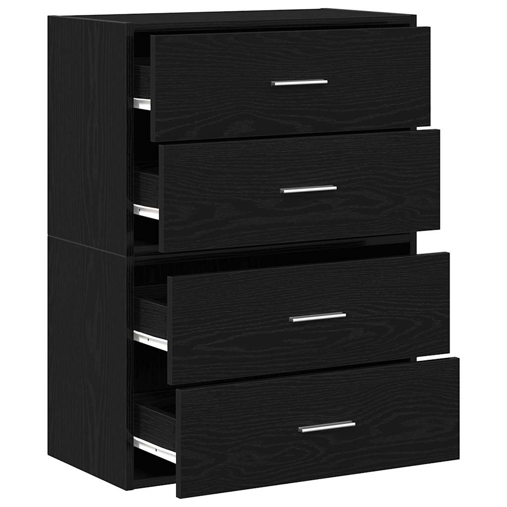 Armadi con 2 Cassetti 2 pz Rovere Nero 60x31x40 cm Truciolato - homemem39