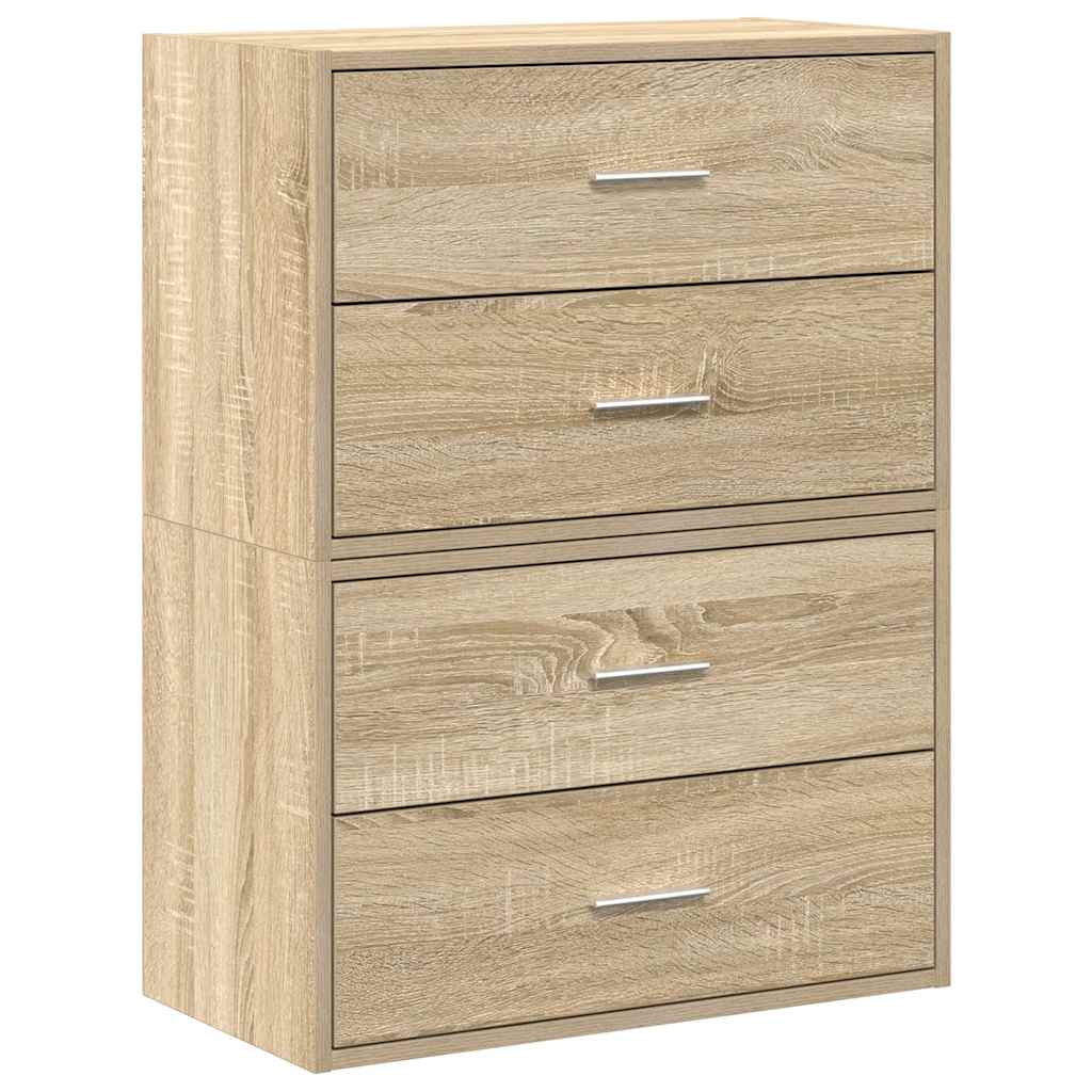 Armadi con 2 Cassetti 2 pz Rovere Sonoma 60x31x40 cm Truciolato - homemem39