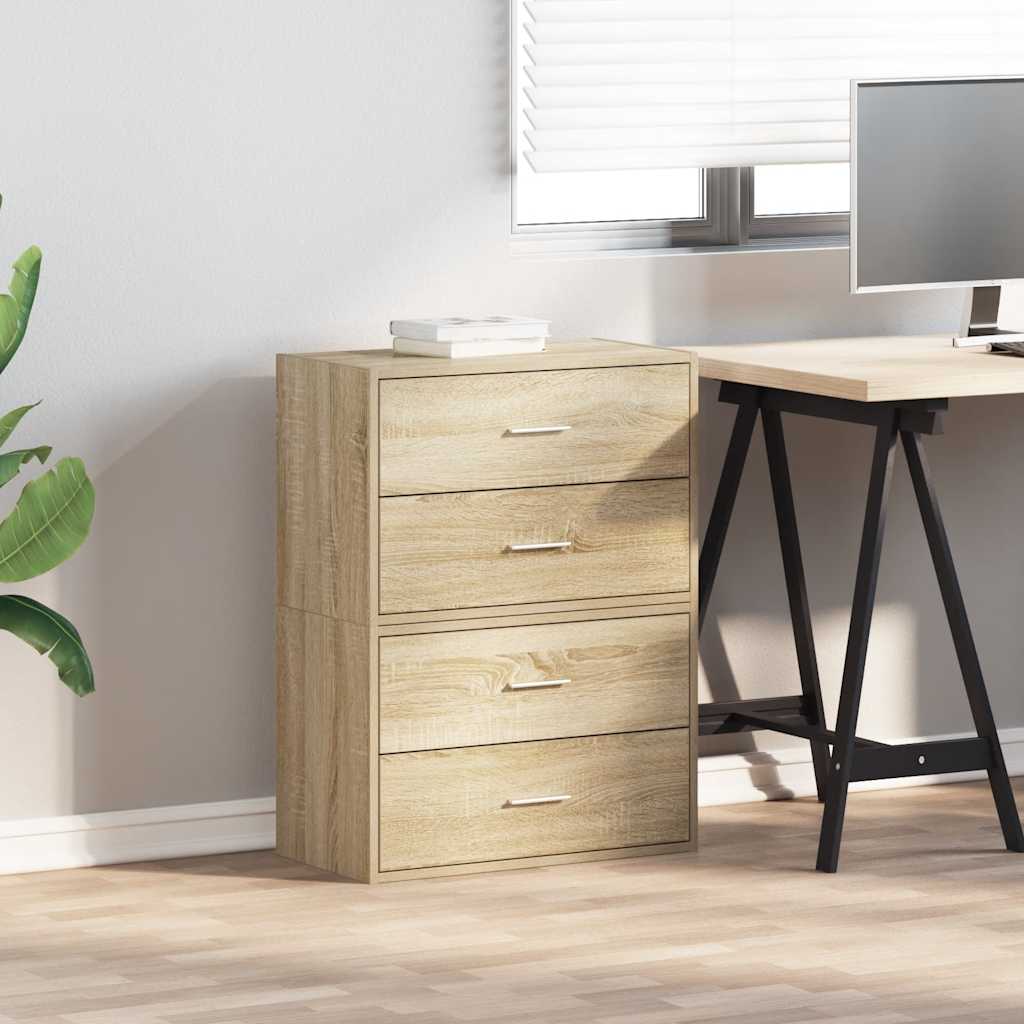 Armadi con 2 Cassetti 2 pz Rovere Sonoma 60x31x40 cm Truciolato - homemem39