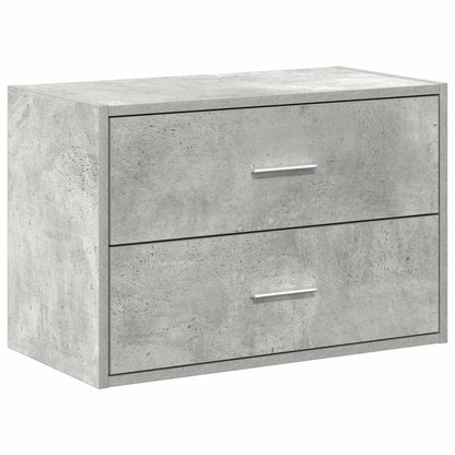 Armadio con 2 Cassetti Grigio Cemento 60x31x40 cm in Truciolato