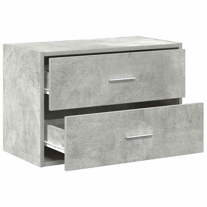 Armadio con 2 Cassetti Grigio Cemento 60x31x40 cm in Truciolato