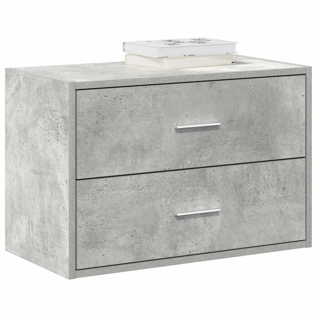 Armadio con 2 Cassetti Grigio Cemento 60x31x40 cm in Truciolato