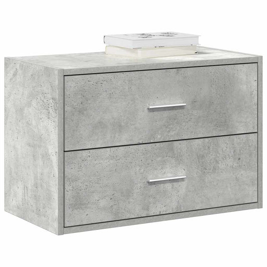 Armadio con 2 Cassetti Grigio Cemento 60x31x40 cm in Truciolato