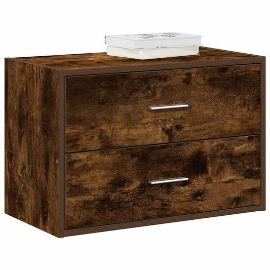 Armadio con 2 Cassetti in Rovere Fumo 60x31x40 cm in Truciolato