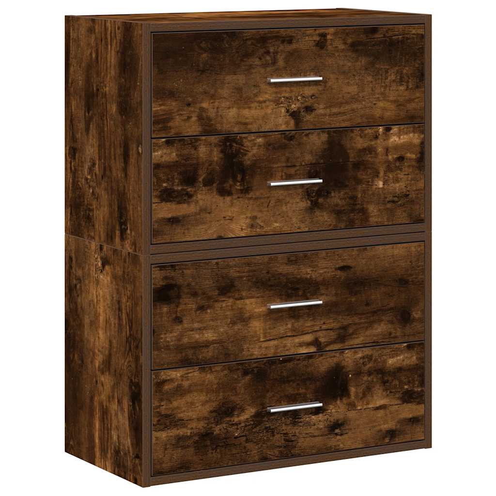 Armadi con 2 Cassetti 2 pz Rovere Fumo 60x31x40cm in Truciolato - homemem39