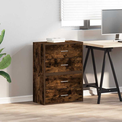 Armadi con 2 Cassetti 2 pz Rovere Fumo 60x31x40cm in Truciolato - homemem39