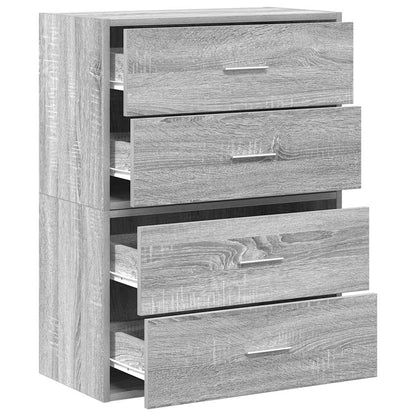Armadi con 2 Cassetti 2 pz Grigio Sonoma 60x31x40 cm Truciolato - homemem39