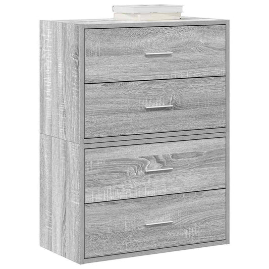 Armadi con 2 Cassetti 2 pz Grigio Sonoma 60x31x40 cm Truciolato