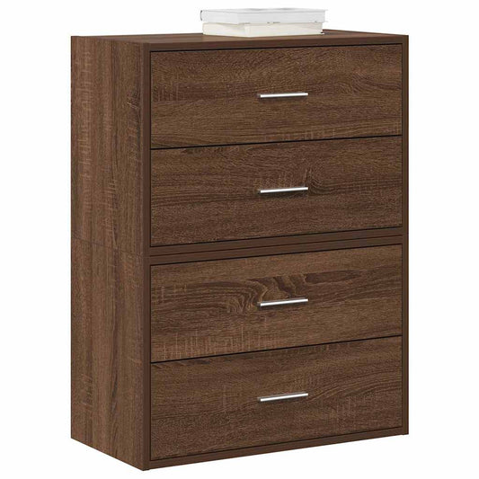 Armadi con 2 Cassetti 2 pz Rovere Marrone 60x31x40cm Truciolato - homemem39