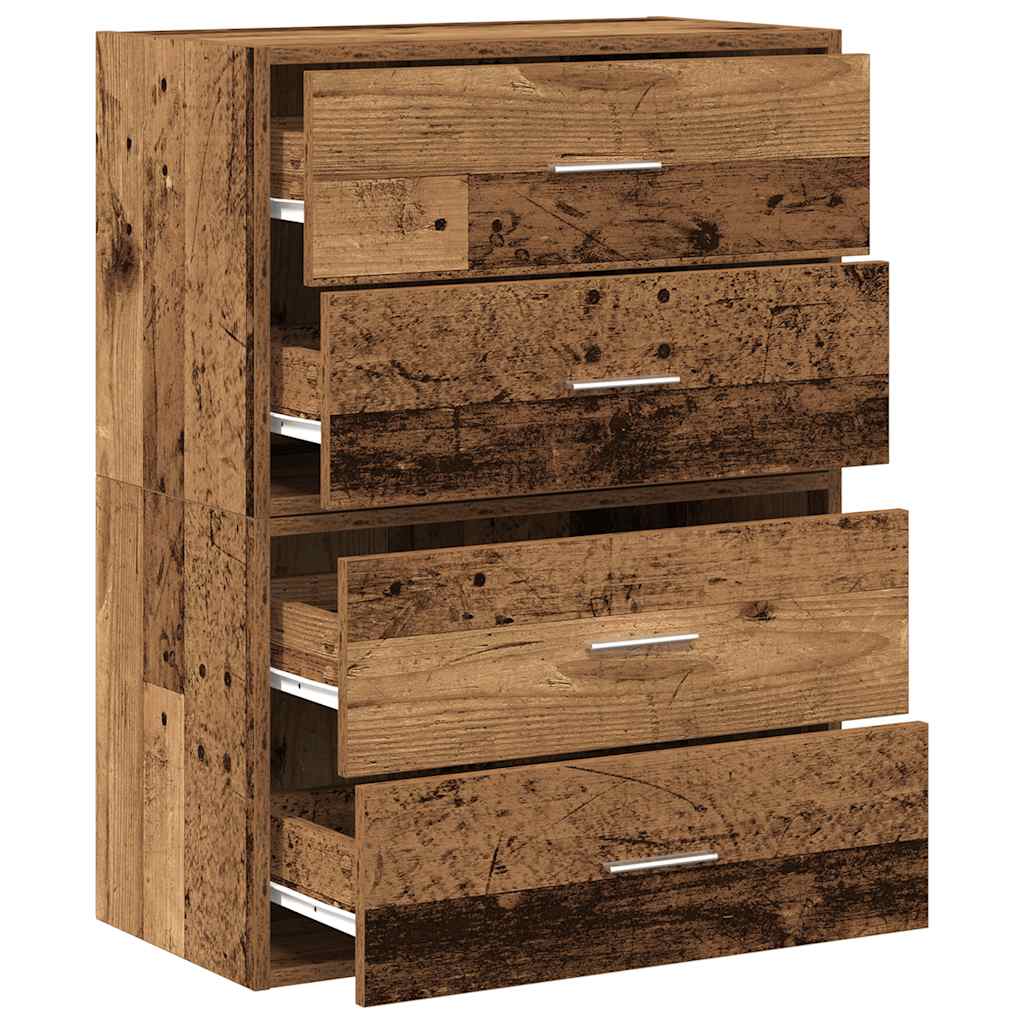 Armadi con 2 Cassetti 2 pz Legno Antico 60x31x40 cm Truciolato - homemem39
