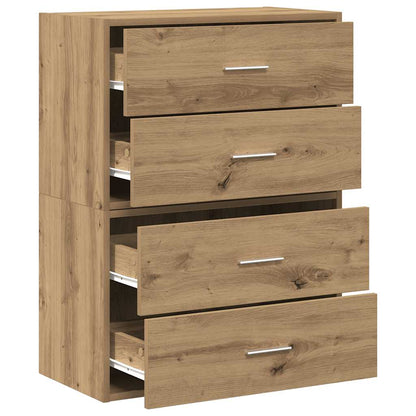 Armadi con 2 Cassetti 2 pz Rovere 60x31x40 cm in Truciolato - homemem39